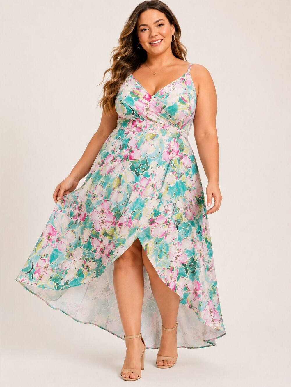 🌸 Torrid Floral Faux Wrap Midi Dress | Size 3 | Plus Size Romantic Spring Dress